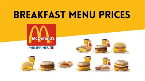 mcdo meal price|mcdonald's breakfast menu prices philippines.
